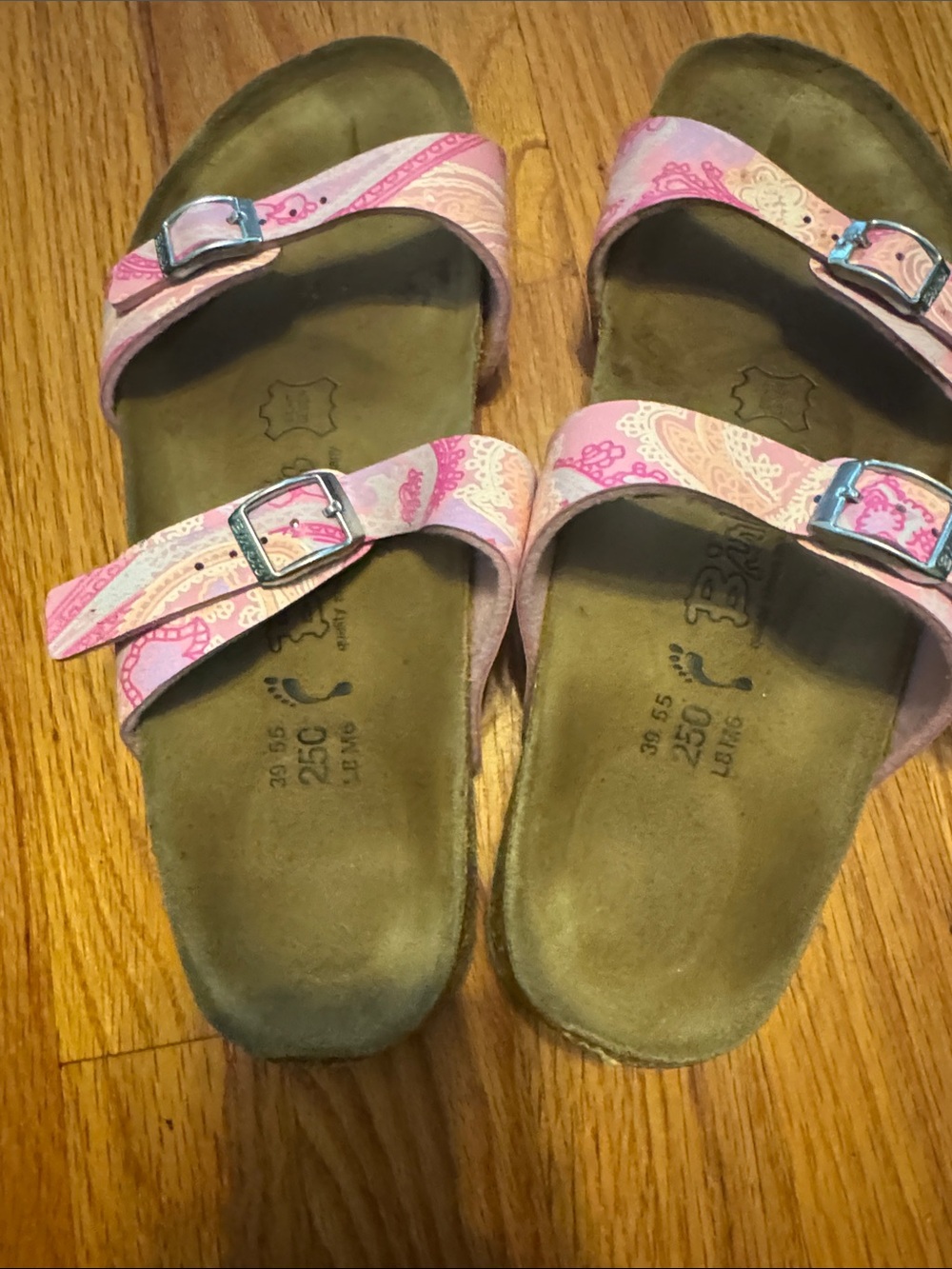 Birkenstock Pink Paisley Double-Buckle Sandals